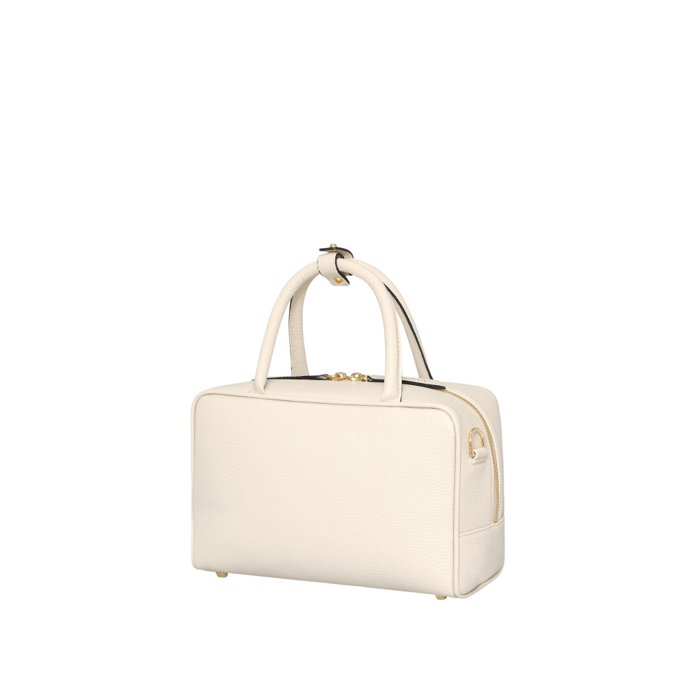Crossbody Bag Henkeltasche aus Kalbsleder in creme